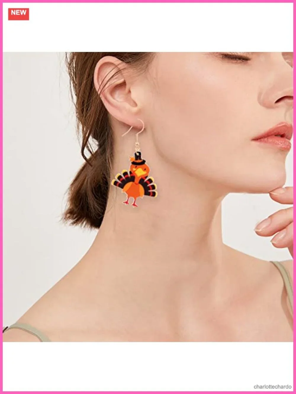 Acrylic Maple Leaf Dangle Earrings French Wire Fall Thanksgiving